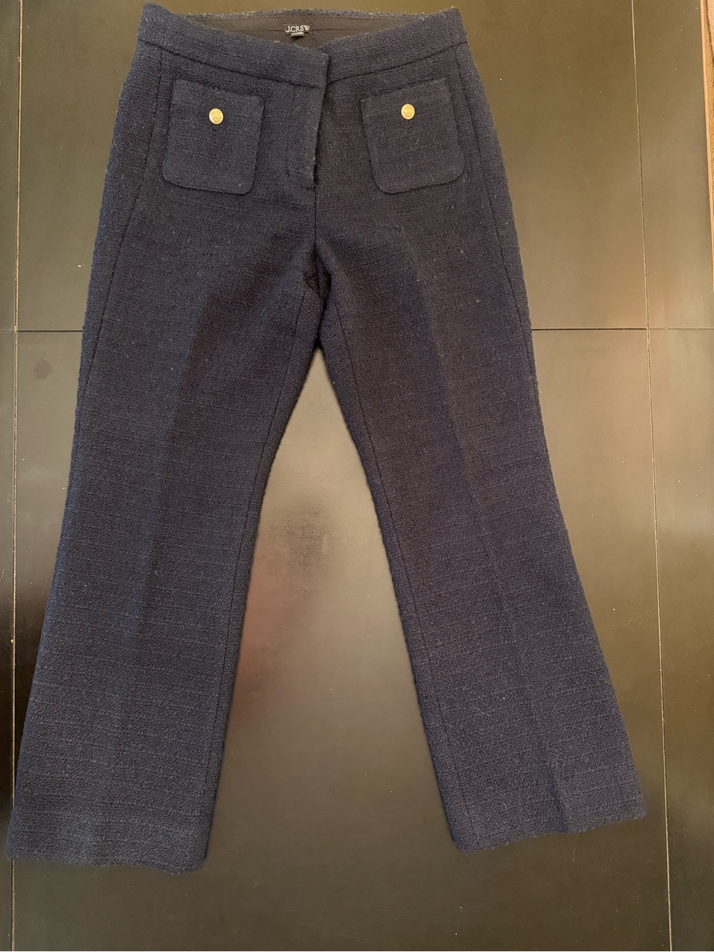 J. Crew Navy Tweed Cropped Pants